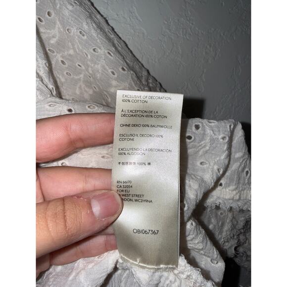 EUC Free People Eyelet Boho Blouse White XS - Picture 5 of 9